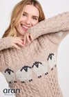 Aran Merino Wool Sheep Sweater | Oatmeal