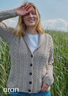 Shawl Collar Aran Cardigan | Oatmeal