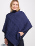 Aran Super Soft Poncho | Blue