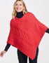 Aran Super Soft Poncho | Coral - Clearance