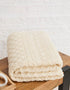 Aran Honeycomb Blanket | White - Clearance