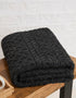 Aran Honeycomb Blanket | Charcoal - Clearance