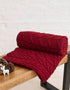 Supersoft Aran Cable Throw | Red