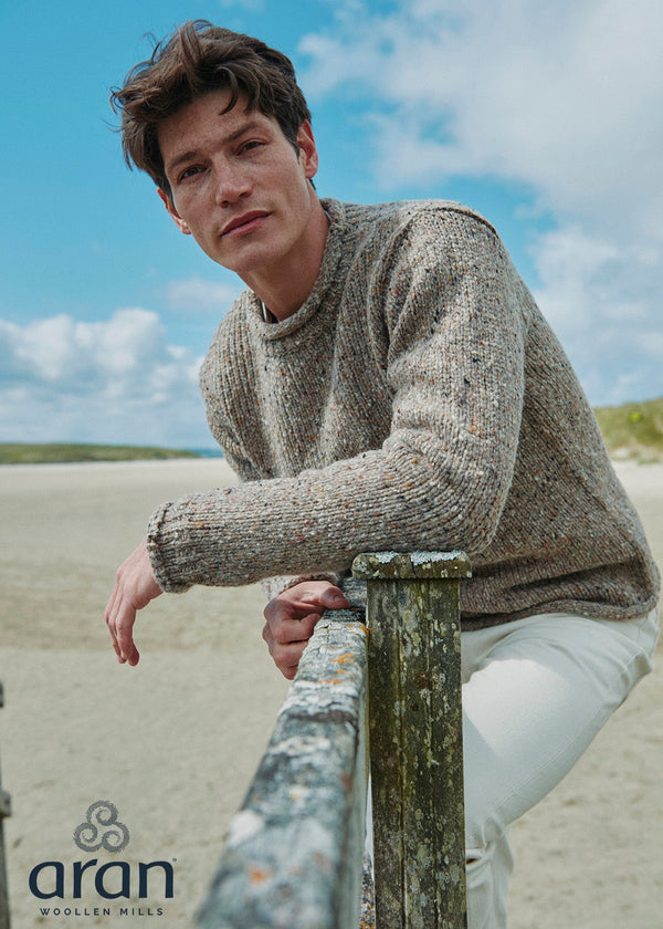 Tweed Roll Neck Mens Sweater 