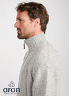 Aran Troyer Zip Sweater | Grey