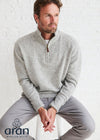 Aran Troyer Zip Sweater | Grey