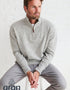 Aran Troyer Zip Sweater | Grey