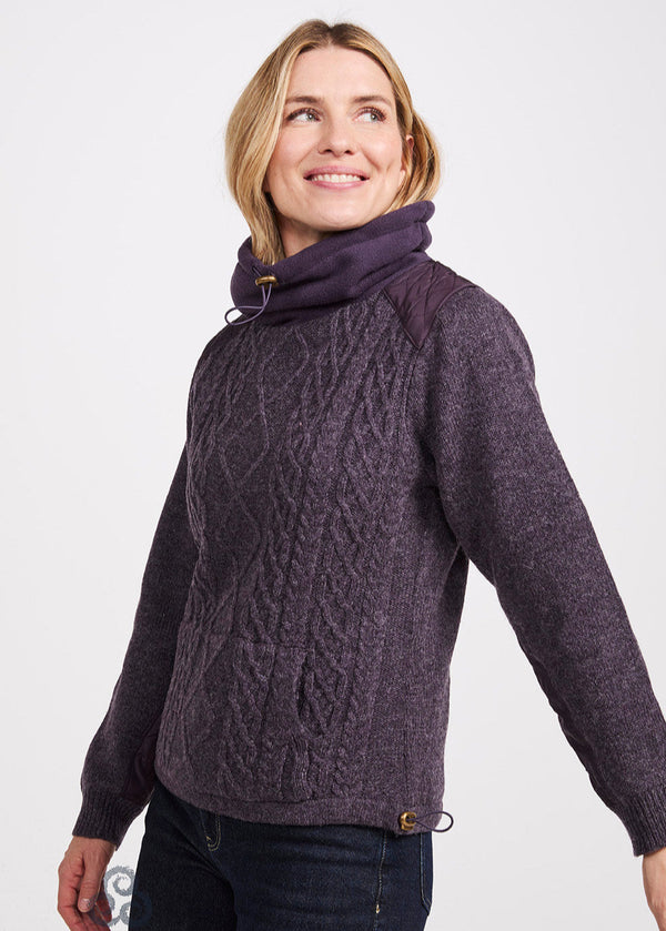 Women's Lined Aran Cowlneck Sweater