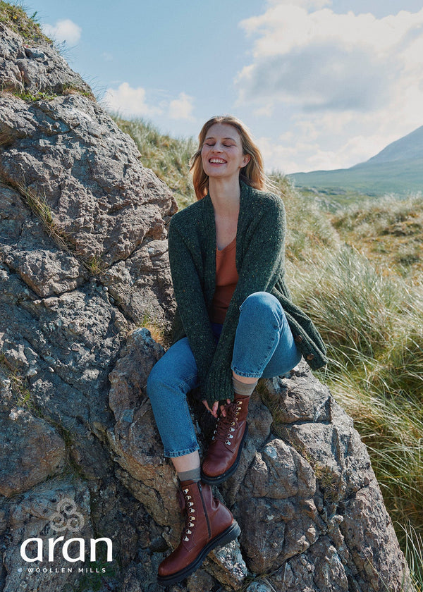 Women's Donegal Tweed Cardigan with Pockets