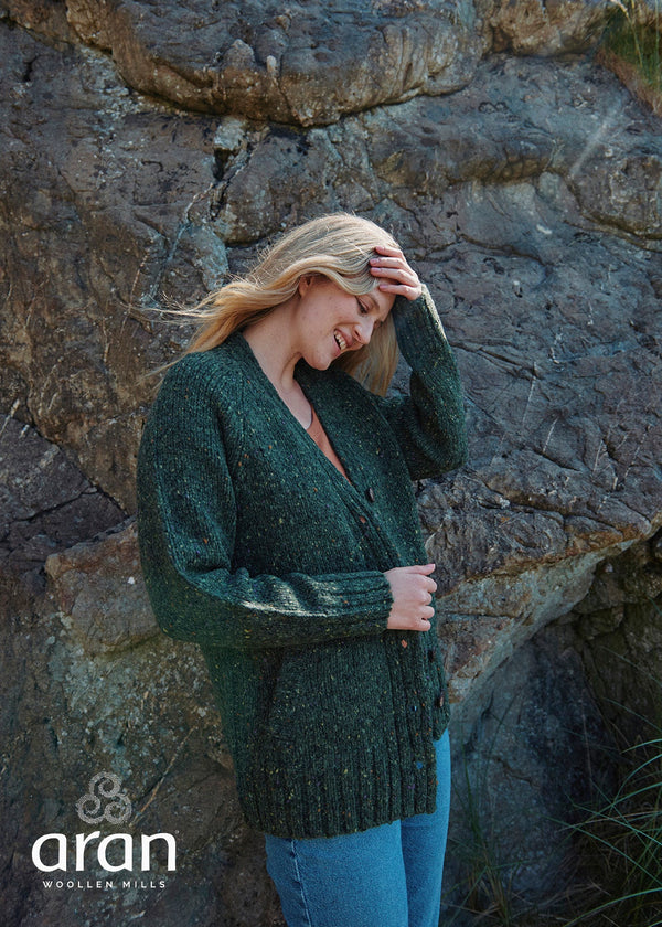 Women's Donegal Tweed Cardigan with Pockets