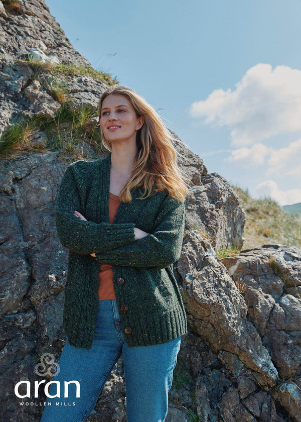 Women's Donegal Tweed Cardigan with Pockets