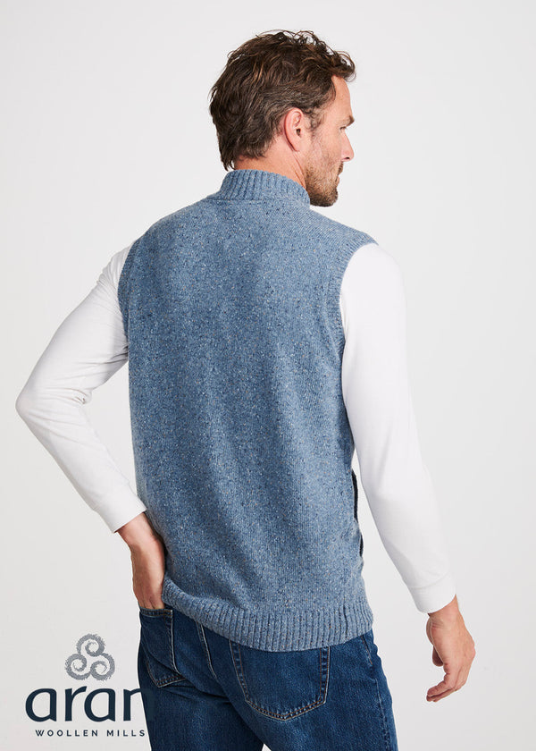 Men's Aran Nepped Gilet | Blue