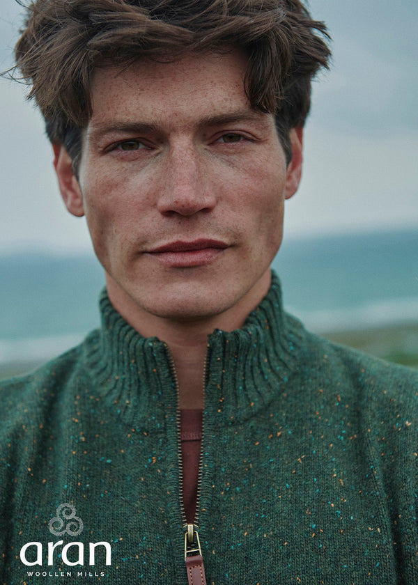 Men's Aran Nepped Gilet | Green 