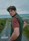 Men's Aran Nepped Gilet | Green 