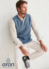 Men's Aran Nepped Vest | Blue - Clearance