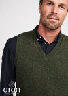 Men's Aran Nepped Vest | Green