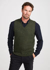 Men's Aran Nepped Vest | Green