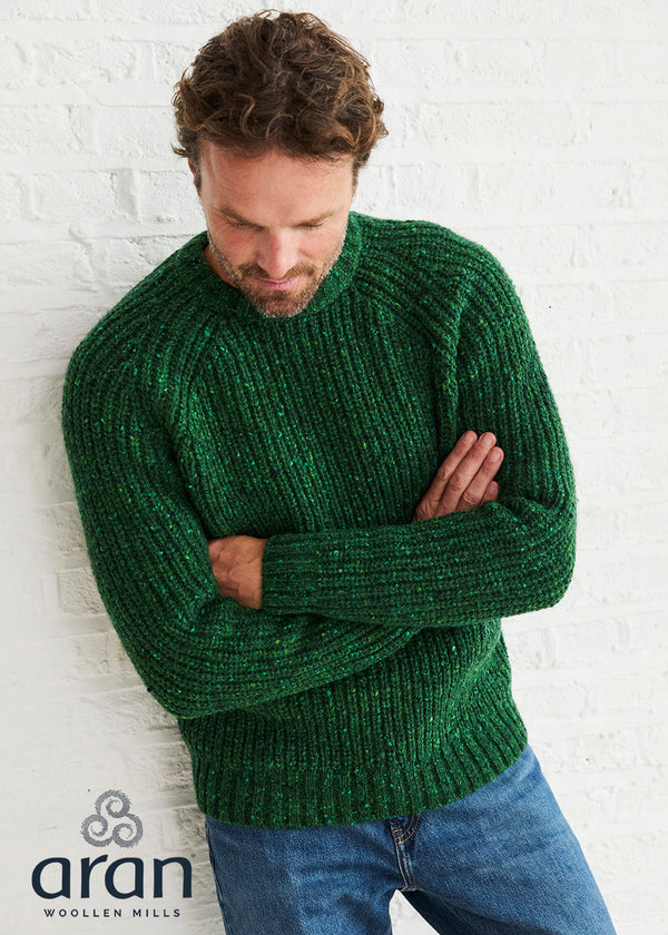 Men's Fisherman Rib Nepped Sweater | Valley Green