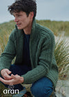 Handknit Men's Aran Cardigan | Green