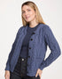 Women's Aran Cardigan in Denim Blue