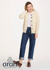 Ladies Aran Cardigan | 100% Wool | Natural
