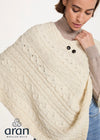 Aran Pure Wool Poncho | Natural 