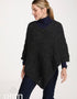 Aran Pure Wool Poncho | Charcoal - Clearance