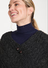 Aran Pure Wool Poncho | Charcoal 