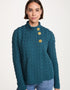 Aran 3 Buttons Trellis Cardigan | Irish Sea
