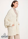 Aran Woollen Mills Knocknarea Wrap Cardigan – Natural