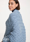 Aran Woollen Mills Knocknarea Wrap Cardigan – Blue