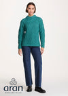 St. Bridget's Weave Aran Sweater | Teal