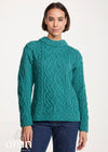 St. Bridget's Weave Aran Sweater | Teal