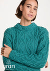 St. Bridget's Weave Aran Sweater | Teal