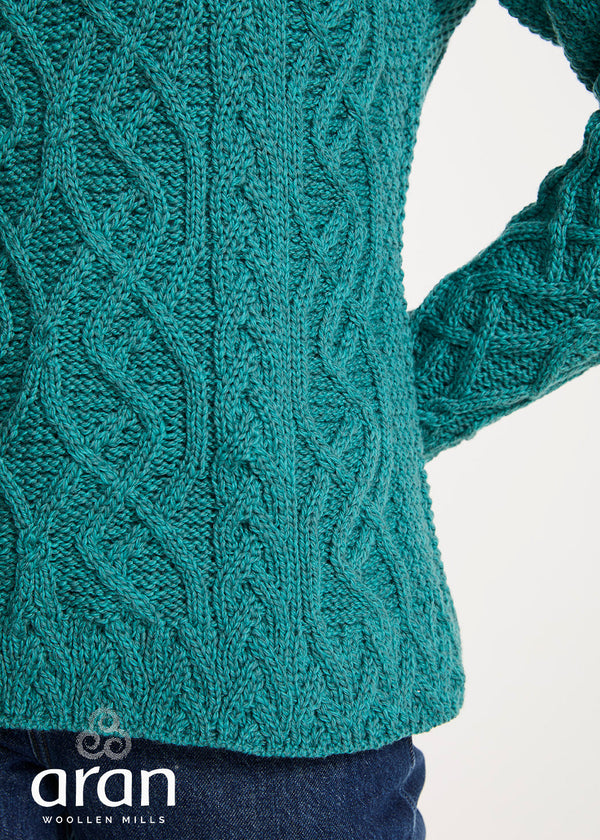 St. Bridget's Weave Aran Sweater | Teal