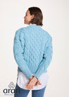 Crop Cable Knit Aran Sweater | Sky Blue