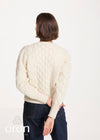 Crop Cable Knit Aran Sweater | Natural