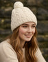 Cable Aran Hat with Pom Pom | Cream