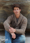 Men's Fisherman Rib Shawl Cardigan | Brown Donegal Wool