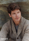 Men's Fisherman Rib Shawl Cardigan | Brown Donegal Wool