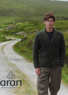 Men's Fisherman Rib Shawl Cardigan | Green