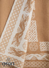 Aran 100% Wool Reversible Celtic Blanket | Natural