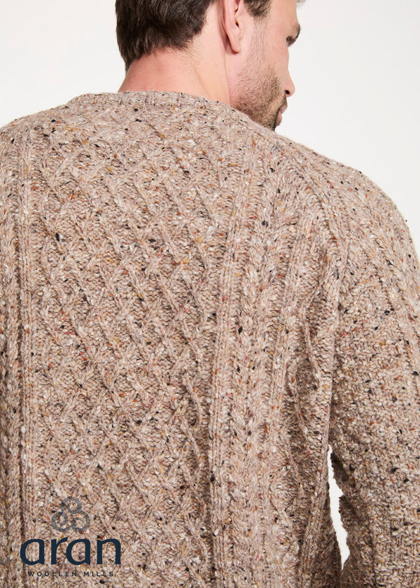 Donegal Tweed Aran Crew Neck Sweater — Oatmeal