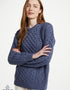 Unisex-Pullover aus Aran-Wolle – Traditionelle irische Strickwaren | Denim