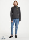 Aran 3 Buttons Trellis Cardigan | Charcoal