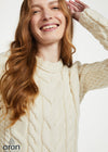 Women's Listowel Aran Cabled Sweater – Natural