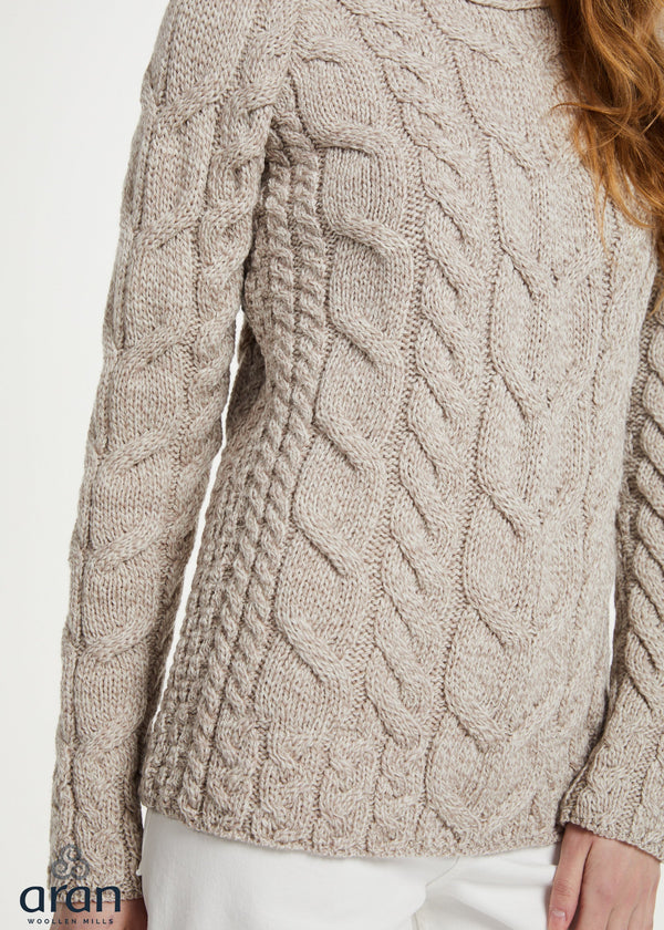 Women's Listowel Aran Cabled Sweater | Oatmeal