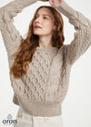 Crop Cable Knit Aran Sweater | Oatmeal