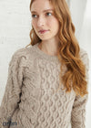 Crop Cable Knit Aran Sweater | Oatmeal