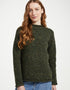 Pull à col roulé Donegal pour femme - Vert | 100 % laine